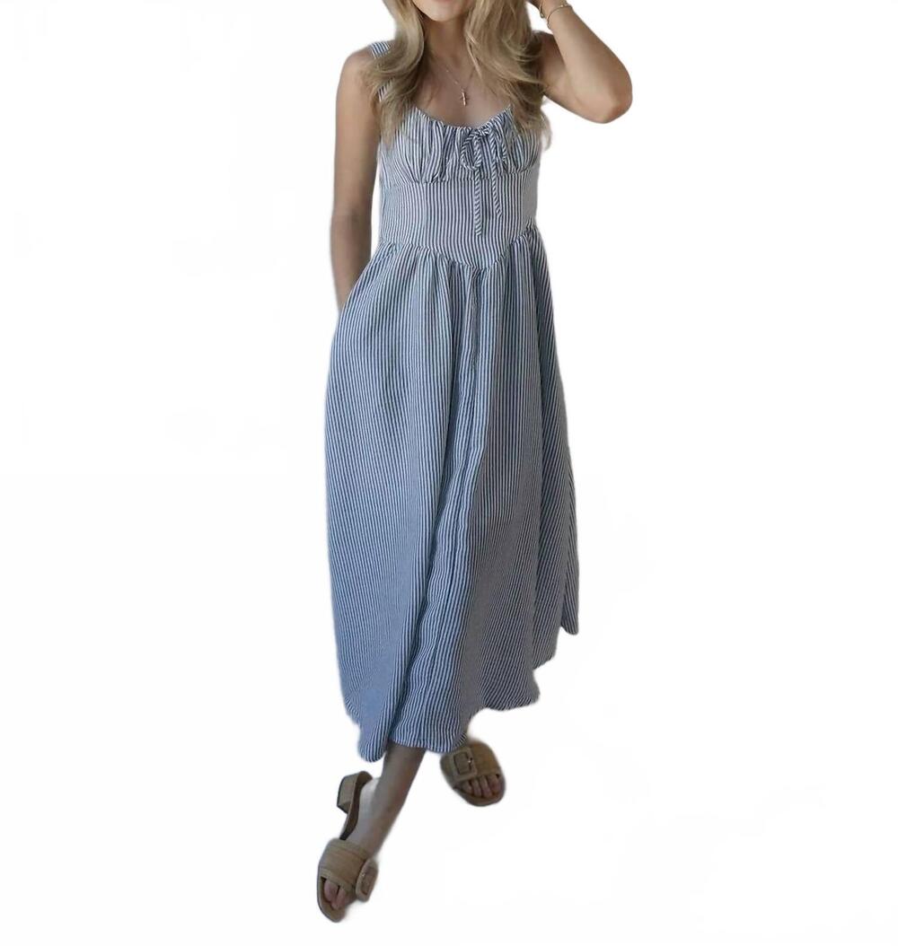 NEW BLU PEPPER capri stripe dress in navy